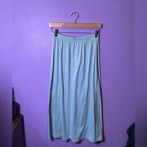SOLD- Vintage Light Blue Polka Dot Long Cotton Skirt - Brand: Name Droppers
